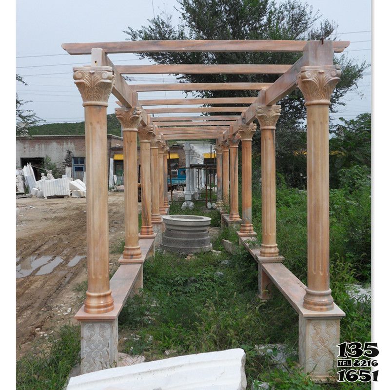 長廊雕塑-歐式花園羅馬柱花藤長廊休閑座椅 長廊雕塑-歐式花園羅馬柱花藤長廊休閑座椅高清圖片