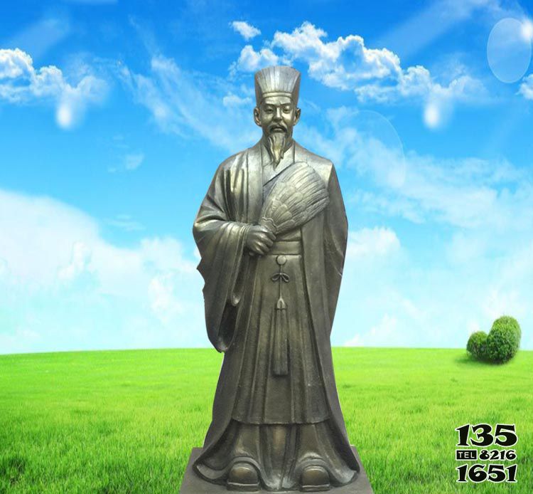 諸葛亮雕塑-企業廣場古代歷史名人漆金諸葛亮銅雕 諸葛亮雕塑-企業廣場古代歷史名人漆金諸葛亮銅雕高清圖片