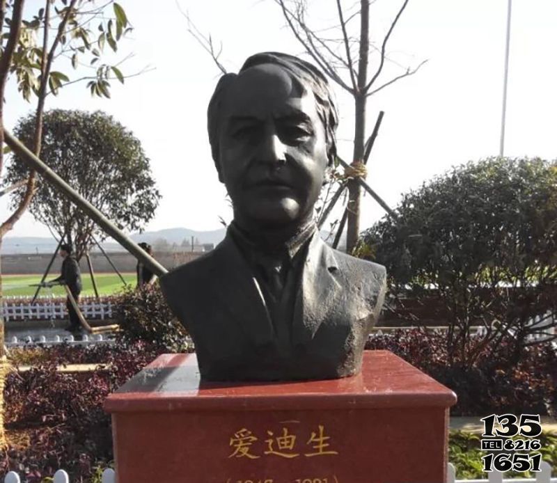 愛迪生雕塑-校園銅雕半身胸像愛迪生雕塑 愛迪生雕塑-校園銅雕半身胸像愛迪生雕塑高清圖片