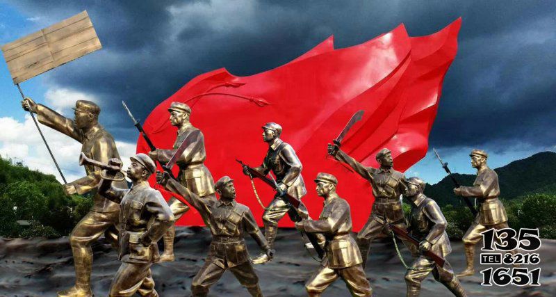八路軍雕塑-沖鋒上陣的銅雕八路軍雕塑 八路軍雕塑-沖鋒上陣的銅雕八路軍雕塑高清圖片