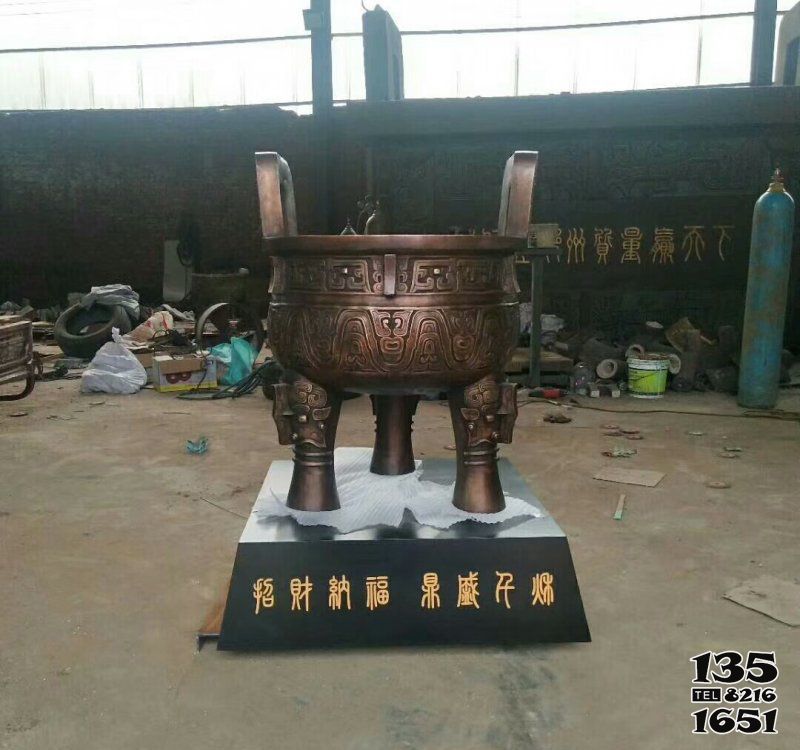鼎雕塑-古代寺廟祠堂祭祀上香銅雕鼎雕塑