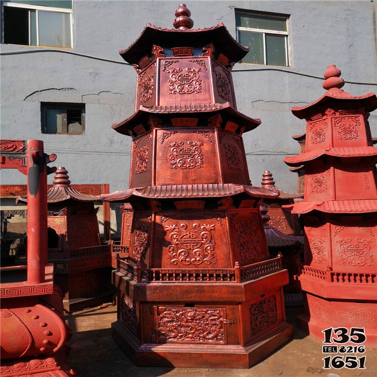 佛塔雕塑-大型浮雕鑄鐵道觀擺放多層佛塔雕塑 佛塔雕塑-大型浮雕鑄鐵道觀擺放多層佛塔雕塑