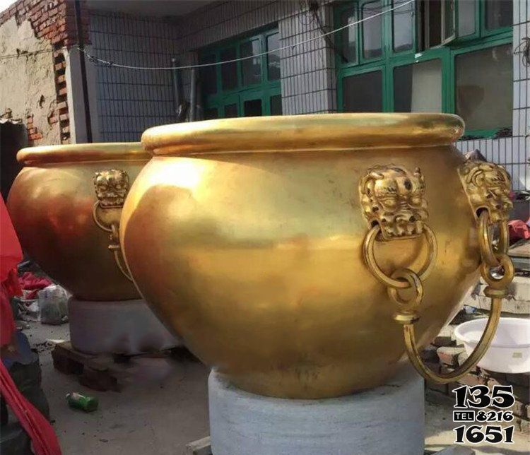 缸雕塑-庭院純銅水缸景觀銅雕擺件缸雕塑 缸雕塑-庭院純銅水缸景觀銅雕擺件缸雕塑高清圖片
