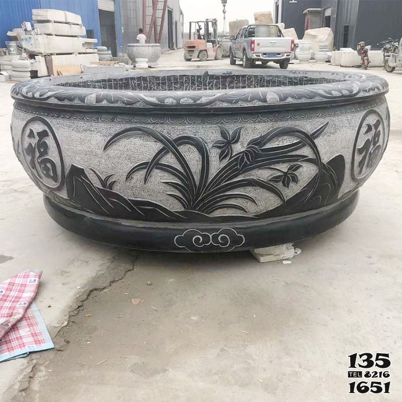 缸雕塑-大理石荷花缸青石做舊魚缸石雕水缸庭院養魚缸雕塑 缸雕塑-大理石荷花缸青石做舊魚缸石雕水缸庭院養魚缸雕塑高清圖片