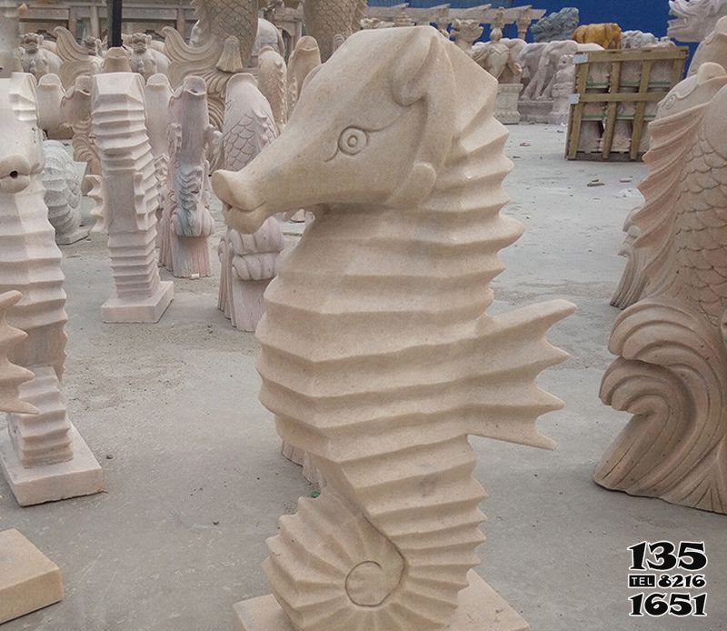 海馬雕塑-園林里擺放的砂石石雕創意海馬雕塑 海馬雕塑-園林里擺放的砂石石雕創意海馬雕塑高清圖片