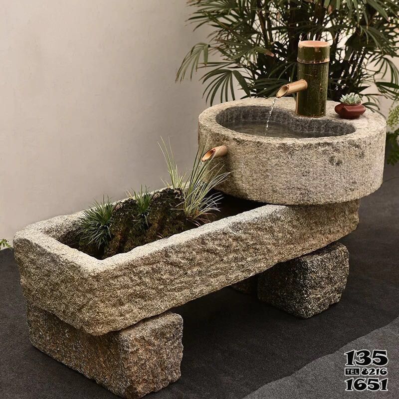 石槽雕塑-舊石槽老石缸青石石槽魚缸石頭花盆陽臺水景竹子流水圓形養荷花池 石槽雕塑-舊石槽老石缸青石石槽魚缸石頭花盆陽臺水景竹子流水圓形養荷花池高清圖片
