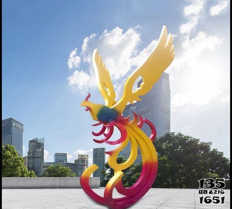 鳳凰雕塑-景區創意不銹鋼彩繪鳳凰雕塑 鳳凰雕塑-景區創意不銹鋼彩繪鳳凰雕塑高清圖片
