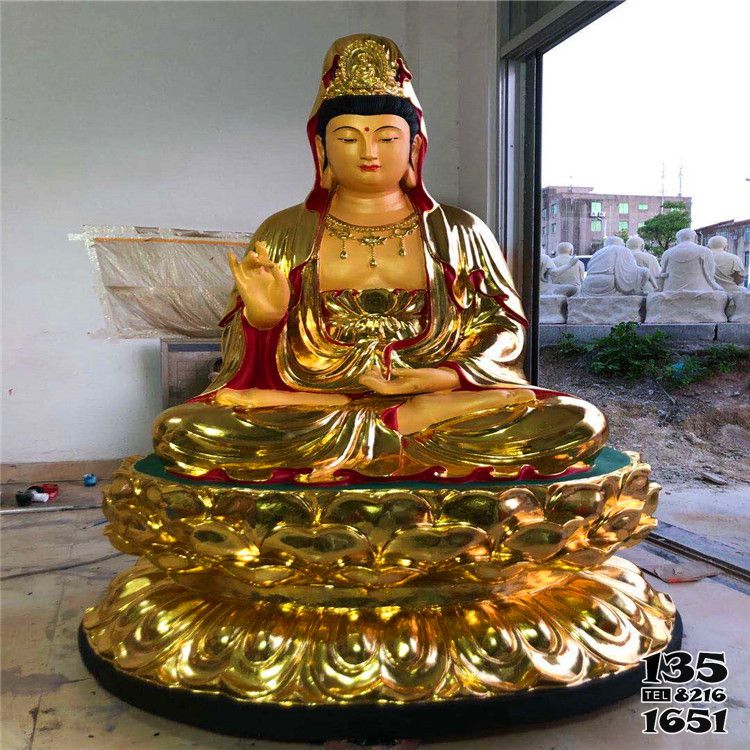 觀音雕塑-玻璃鋼彩繪大型貼金觀音雕塑 觀音雕塑-玻璃鋼彩繪大型貼金觀音雕塑高清圖片