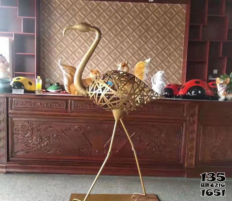 火烈鳥雕塑-商店擺放不銹鋼拋光火烈鳥雕塑 火烈鳥雕塑-商店擺放不銹鋼拋光火烈鳥雕塑高清圖片