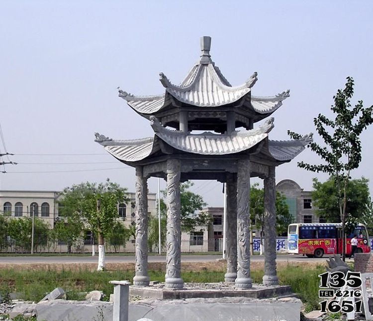 涼亭雕塑-公園廣場雕刻花紋雙層古建筑涼亭雕塑 涼亭雕塑-公園廣場雕刻花紋雙層古建筑涼亭雕塑