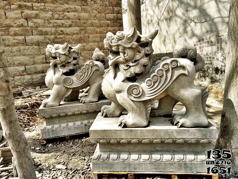貔貅雕塑-庭院寺廟石雕大理石貔貅雕塑 貔貅雕塑-庭院寺廟石雕大理石貔貅雕塑高清圖片