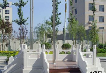 旗臺(tái)雕塑-漢白玉雕刻升旗臺(tái)校園石雕