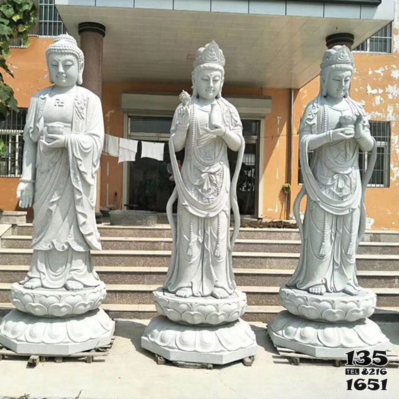 三圣雕塑-景區寺廟大理石石雕佛像三圣雕塑 三圣雕塑-景區寺廟大理石石雕佛像三圣雕塑高清圖片