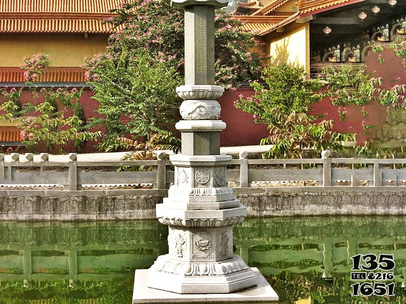石經幢雕塑-佛家寺院大殿門口擺放漢白玉石經幢 石經幢雕塑-佛家寺院大殿門口擺放漢白玉石經幢高清圖片