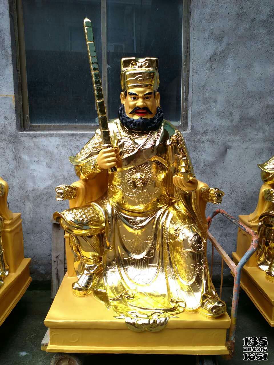 財神雕塑-武財神趙公明鎏金銅佛像供奉神佛財神雕塑 財神雕塑-武財神趙公明鎏金銅佛像供奉神佛財神雕塑高清圖片
