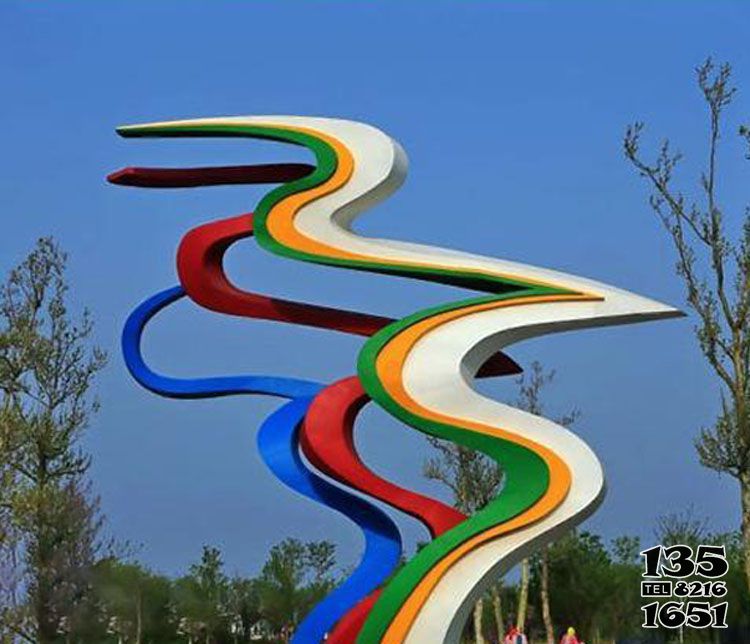 彩帶雕塑-公園空中漂浮多色不銹鋼彩帶雕塑 彩帶雕塑-公園空中漂浮多色不銹鋼彩帶雕塑