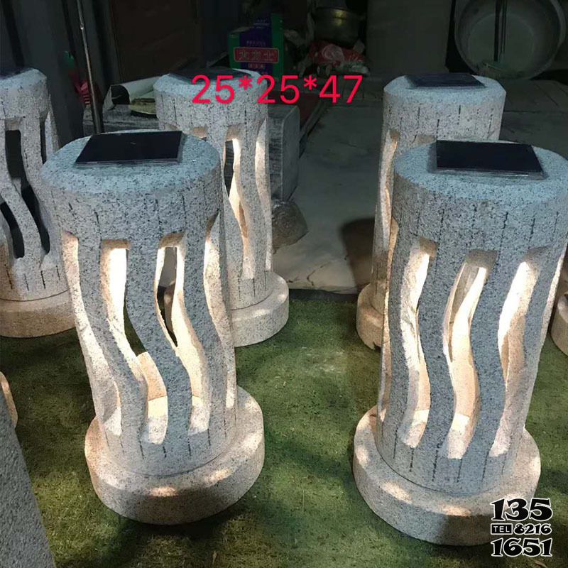 燈籠雕塑-太陽能石燈籠現代簡約廣場大理石擺件草坪燈一對 燈籠雕塑-太陽能石燈籠現代簡約廣場大理石擺件草坪燈一對