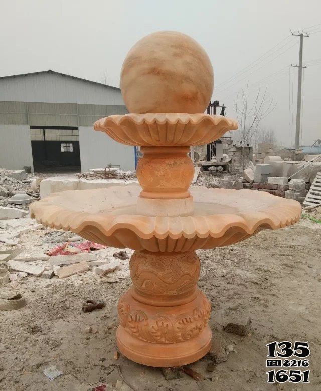 風水球雕塑-公司招財雙層風水球石雕 風水球雕塑-公司招財雙層風水球石雕高清圖片