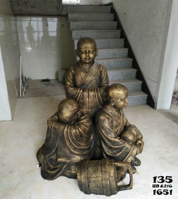 和尚雕塑-園林戶外不銹鋼仿銅三個和尚沒水喝的和尚雕塑 和尚雕塑-園林戶外不銹鋼仿銅三個和尚沒水喝的和尚雕塑