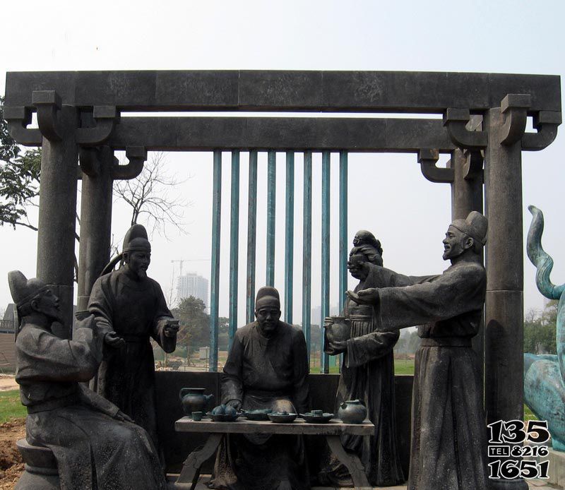 酒文化雕塑-銅雕古代人物景區園林喝酒景觀裝飾品酒文化雕塑 酒文化雕塑-銅雕古代人物景區園林喝酒景觀裝飾品酒文化雕塑高清圖片