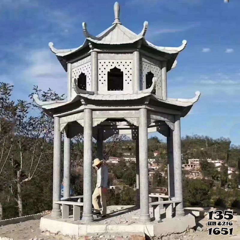 涼亭雕塑-公園戶外鏤空仿古大理石休閑涼亭座椅 涼亭雕塑-公園戶外鏤空仿古大理石休閑涼亭座椅高清圖片