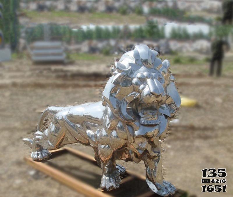 獅子雕塑-不銹鋼鏡面景區創意獅子雕塑 獅子雕塑-不銹鋼鏡面景區創意獅子雕塑高清圖片