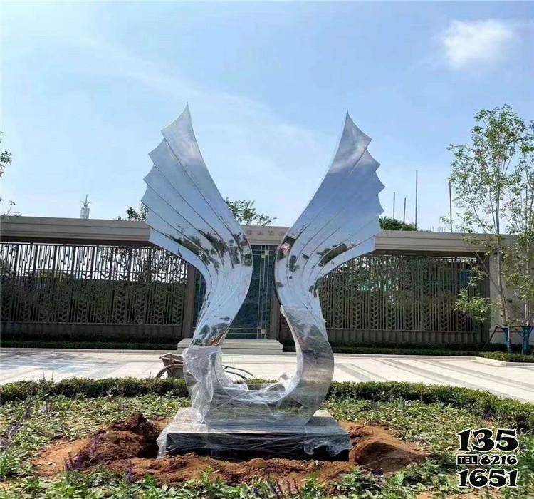 翅膀雕塑-不銹鋼鏡面抽象個性翅膀雕塑 翅膀雕塑-不銹鋼鏡面抽象個性翅膀雕塑高清圖片