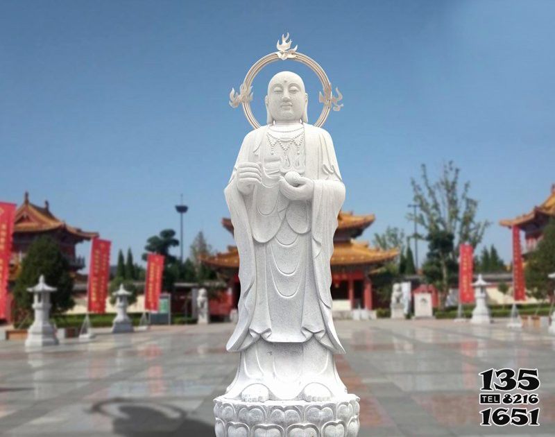 地藏王雕塑-戶外漢白玉石雕大型佛像地藏王雕塑 地藏王雕塑-戶外漢白玉石雕大型佛像地藏王雕塑高清圖片