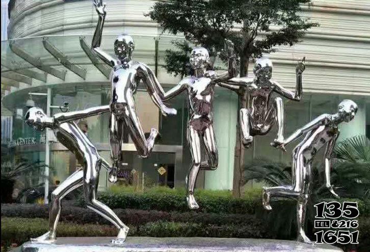 兒童雕塑-城市廣場抽象不銹鋼跳躍的兒童雕塑 兒童雕塑-城市廣場抽象不銹鋼跳躍的兒童雕塑高清圖片