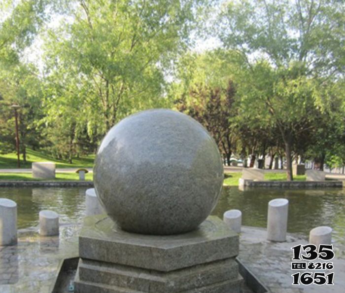 風水球雕塑-公園景觀小型大理石風水球石雕 風水球雕塑-公園景觀小型大理石風水球石雕高清圖片