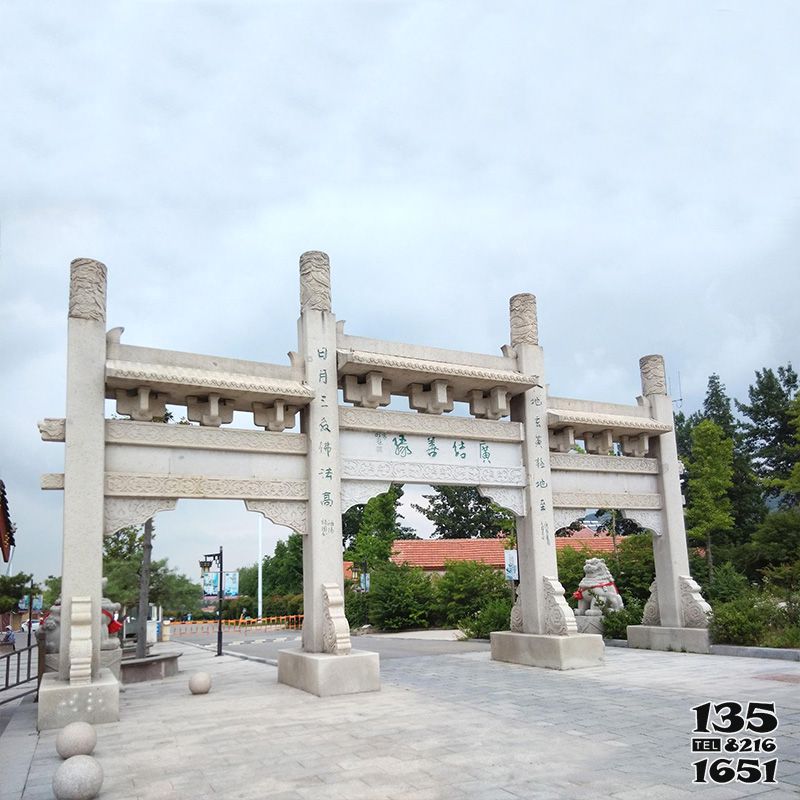牌坊雕塑-城市景區街道簡易無樓牌坊石雕 牌坊雕塑-城市景區街道簡易無樓牌坊石雕高清圖片