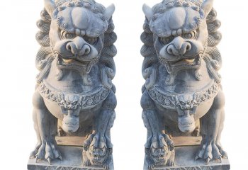 獅子雕塑-祠堂大理石石雕浮雕獅子雕塑