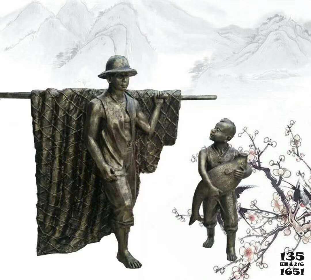 打漁雕塑-園林別墅擺放捕魚歸來的玻璃鋼雕塑 打漁雕塑-園林別墅擺放捕魚歸來的玻璃鋼雕塑高清圖片