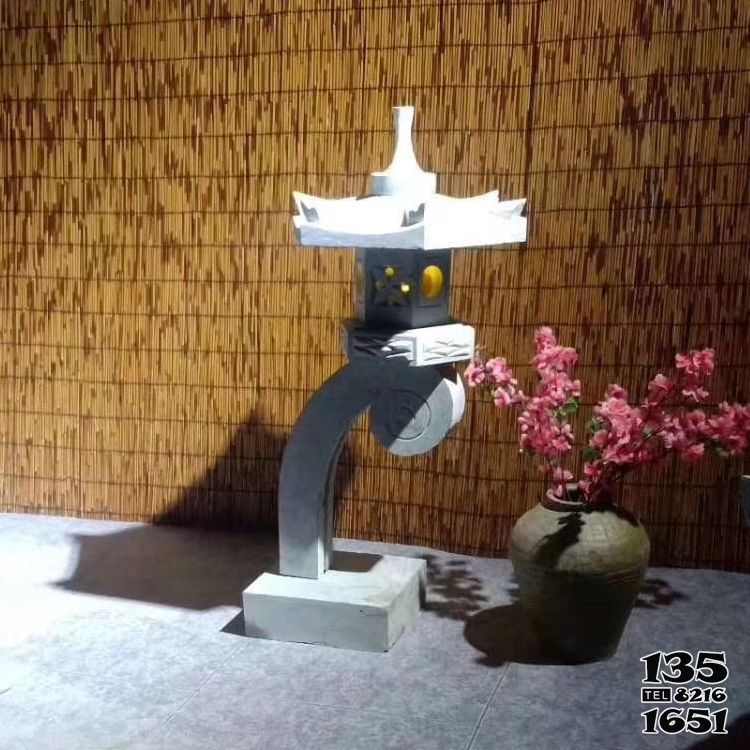 燈籠雕塑-石燈籠日式仿古青石戶外花園擺件太陽能石燈 燈籠雕塑-石燈籠日式仿古青石戶外花園擺件太陽能石燈高清圖片