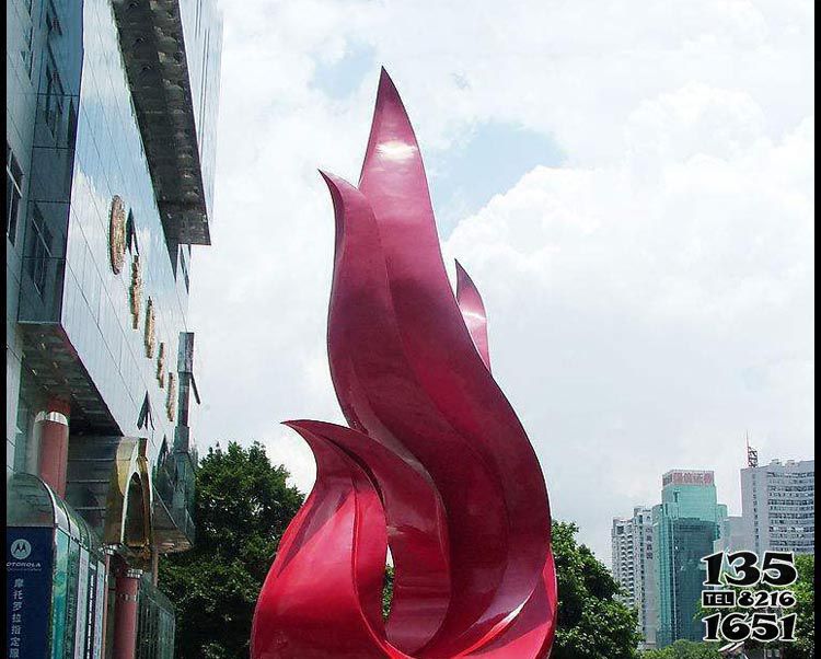飄帶雕塑-商廈門口裝飾擺放大型紅色個性飄帶雕塑