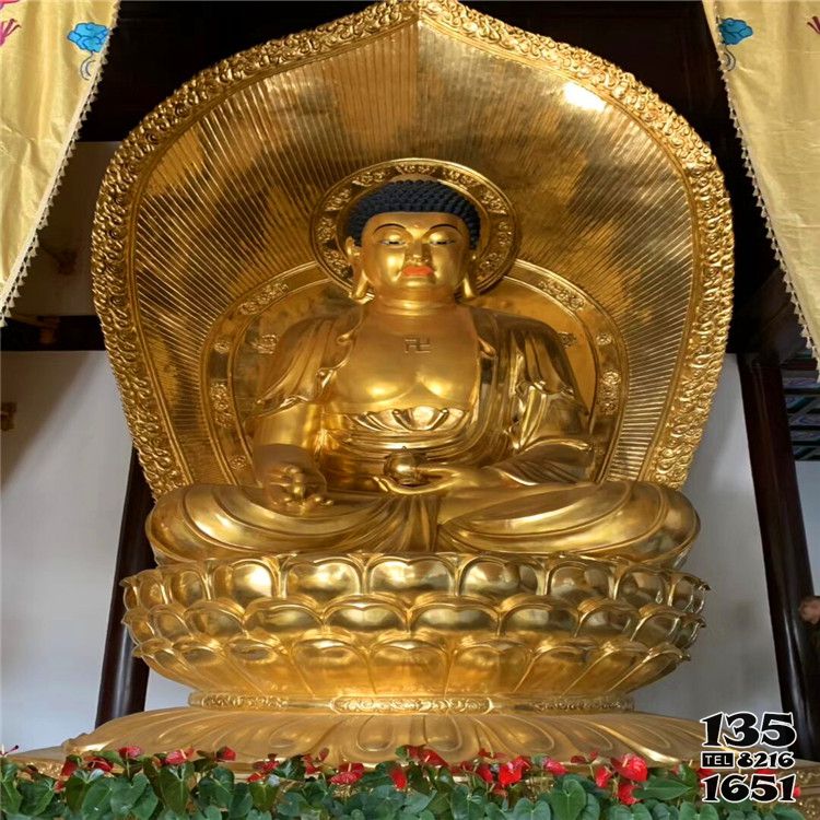 三寶佛雕塑-寺廟大型神佛不銹鋼噴金三寶寶雕塑 三寶佛雕塑-寺廟大型神佛不銹鋼噴金三寶寶雕塑高清圖片
