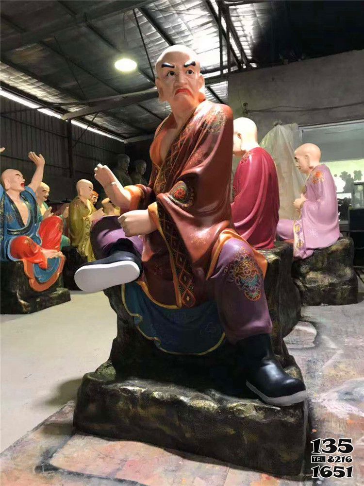 十八羅漢雕塑-宗教廟宇玻璃鋼彩繪坐著的十八羅漢雕塑 十八羅漢雕塑-宗教廟宇玻璃鋼彩繪坐著的十八羅漢雕塑高清圖片