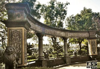 長廊雕塑-別墅景觀歐式浮雕青石長廊