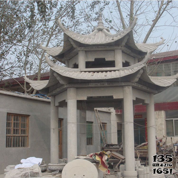 涼亭雕塑-公園廣場(chǎng)二層仿古青石涼亭休閑區(qū)擺件 涼亭雕塑-公園廣場(chǎng)二層仿古青石涼亭休閑區(qū)擺件高清圖片