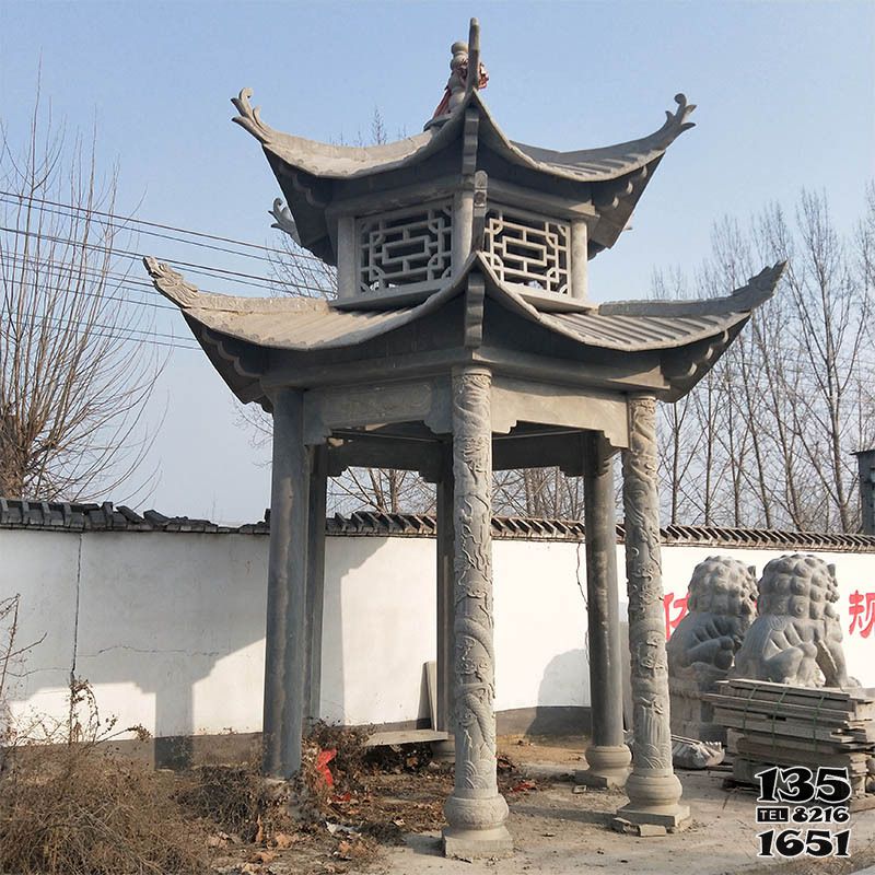 涼亭雕塑-雙層鏤空青石浮雕景區園林擺放仿古休閑涼亭 涼亭雕塑-雙層鏤空青石浮雕景區園林擺放仿古休閑涼亭高清圖片