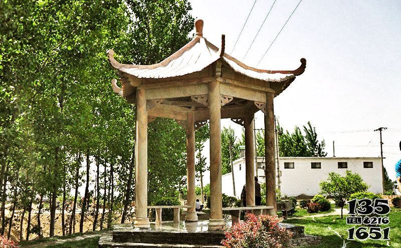 涼亭雕塑-新農村環境建設花園擺放大理石納涼休息涼亭 涼亭雕塑-新農村環境建設花園擺放大理石納涼休息涼亭