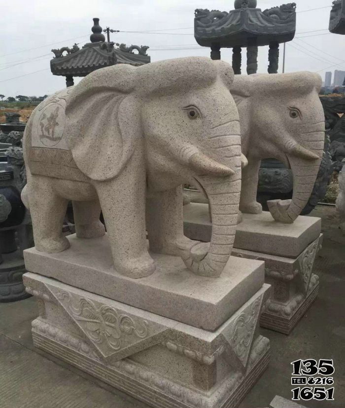 大象雕塑-戶外園林大型景觀-石雕大理石大象雕塑 大象雕塑-戶外園林大型景觀-石雕大理石大象雕塑高清圖片