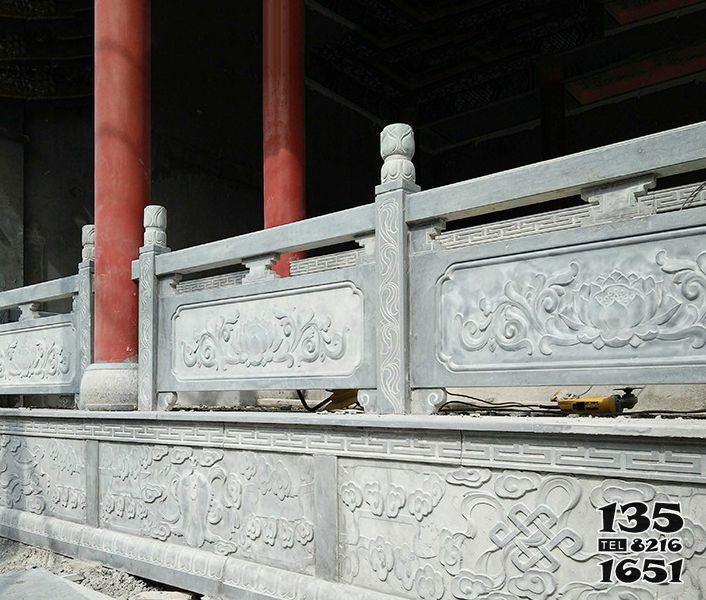 欄桿欄板雕塑-山區寺廟園林臺階青石雕刻荷花欄桿雕塑 欄桿欄板雕塑-山區寺廟園林臺階青石雕刻荷花欄桿雕塑