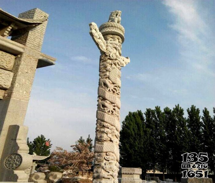 華表雕塑-廣場景觀雕刻華表大理石雕塑 華表雕塑-廣場景觀雕刻華表大理石雕塑高清圖片