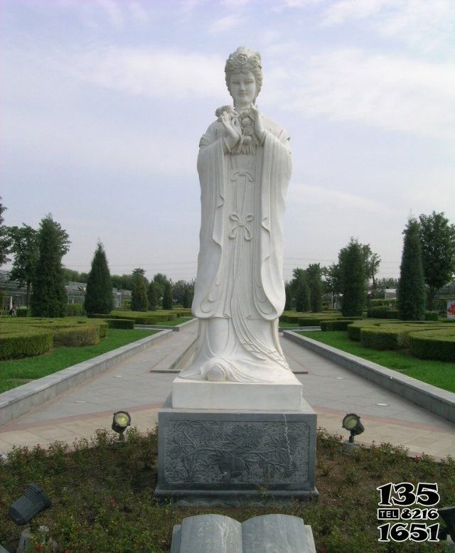 花神雕塑-景區園林神話人物漢白玉花神雕像