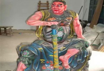 哼哈二將雕塑-玻璃鋼彩繪大型景觀哼哈二將雕塑