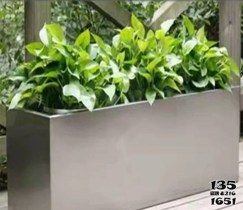 花盆雕塑-不銹鋼長方形戶外公園花盆雕塑 花盆雕塑-不銹鋼長方形戶外公園花盆雕塑高清圖片
