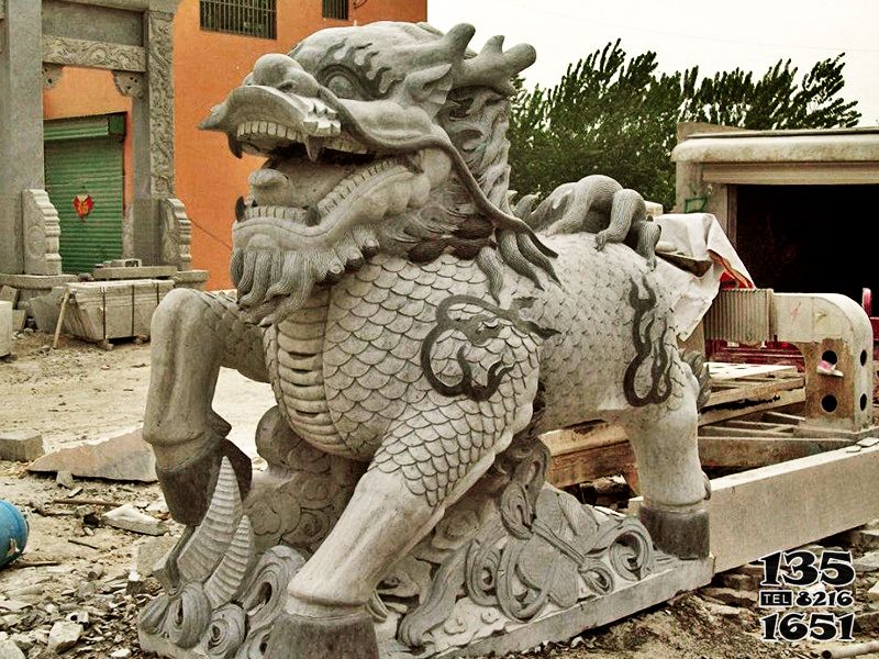 麒麟雕塑-庭院大理石石雕神獸鎮宅麒麟雕塑 麒麟雕塑-庭院大理石石雕神獸鎮宅麒麟雕塑高清圖片