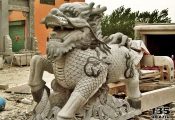 麒麟雕塑-庭院大理石石雕神獸鎮宅麒麟雕塑