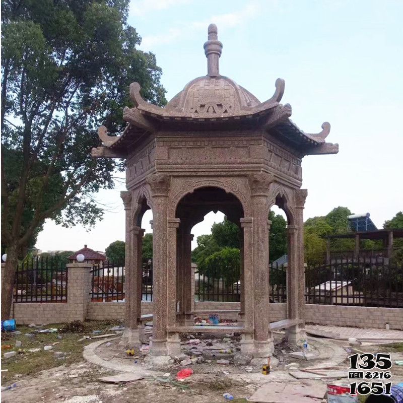 涼亭雕塑-新款花崗巖公園小區休閑涼亭雕塑 涼亭雕塑-新款花崗巖公園小區休閑涼亭雕塑高清圖片